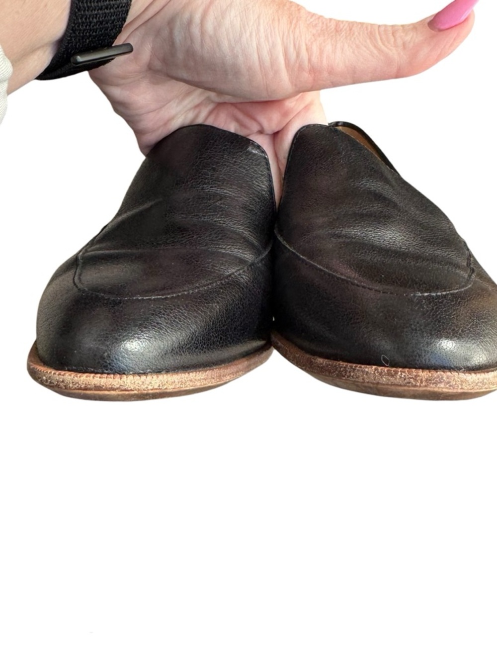 Madewell - Black Leather Slip On Loafers Sz 8 - Picture 11 of 11